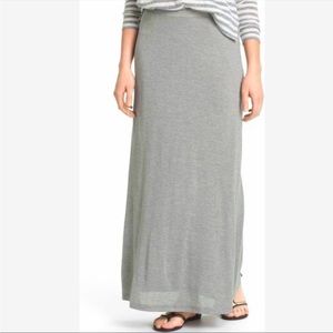 EILEEN FISHER Silk Blend Knit Maxi Skirt Elastic Waist Lined Grey Womens XL